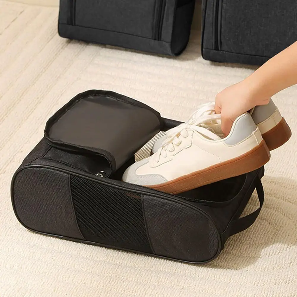 Portable Golf Shoe Bag Oxford Cloth Shoe Carrier Bags Breathable Lightweight Golf Handbag Dustproof Football Tennis Shoe Bag