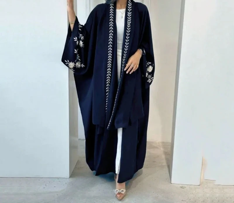

New Africa Dubai Arabia Islam Clothing Female Fashion Embroidery Party Long Robe Elegant Flower Eid Muslim Abaya for Women