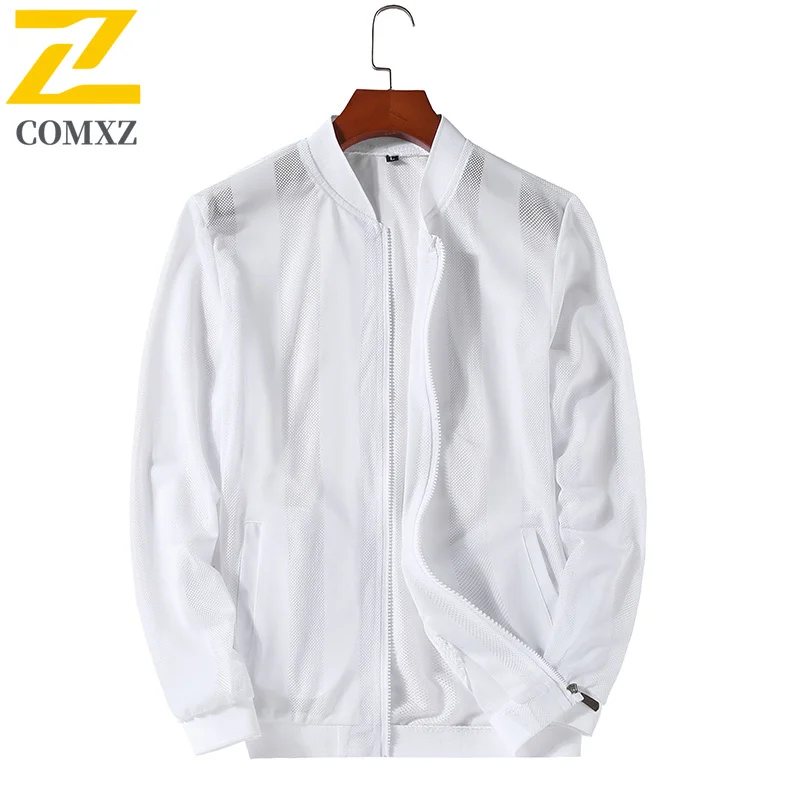 

Summer Casual UV Jacket Men Trendy Cycling Breathable Ice Silk Sunscreen Outerwear Man Outdoor Ultra-Light Mesh Breathable Coat