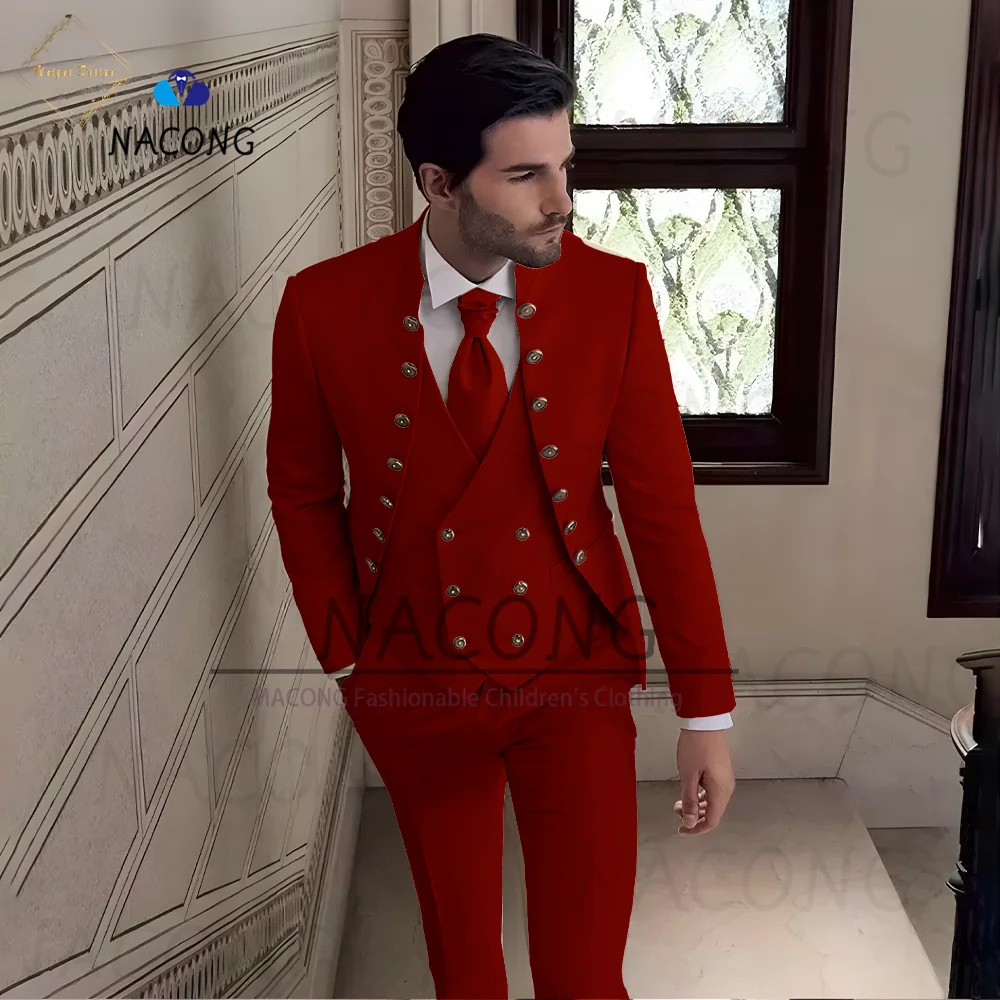 Costumes pour hommes pour hommes coupe ajustée formel marié Tuxedos Style élégant bal mâle Blazer Costume Homme