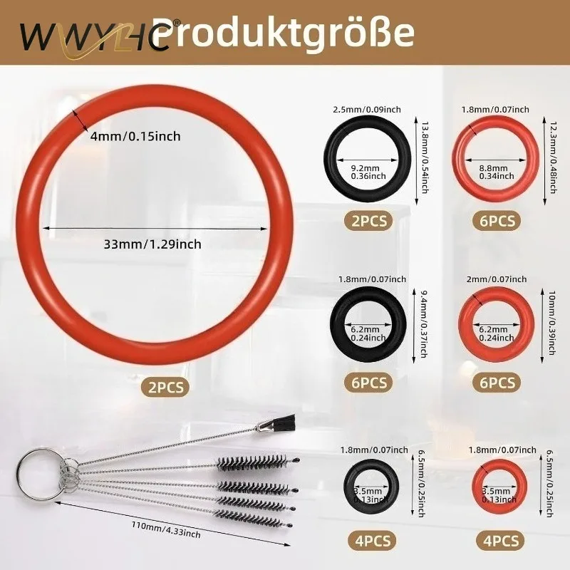 

Силиконовые уплотнительные кольца для кофемашин, набор запасных частей, инструмент для обслуживания, совместимый с кофемашинами HEK.