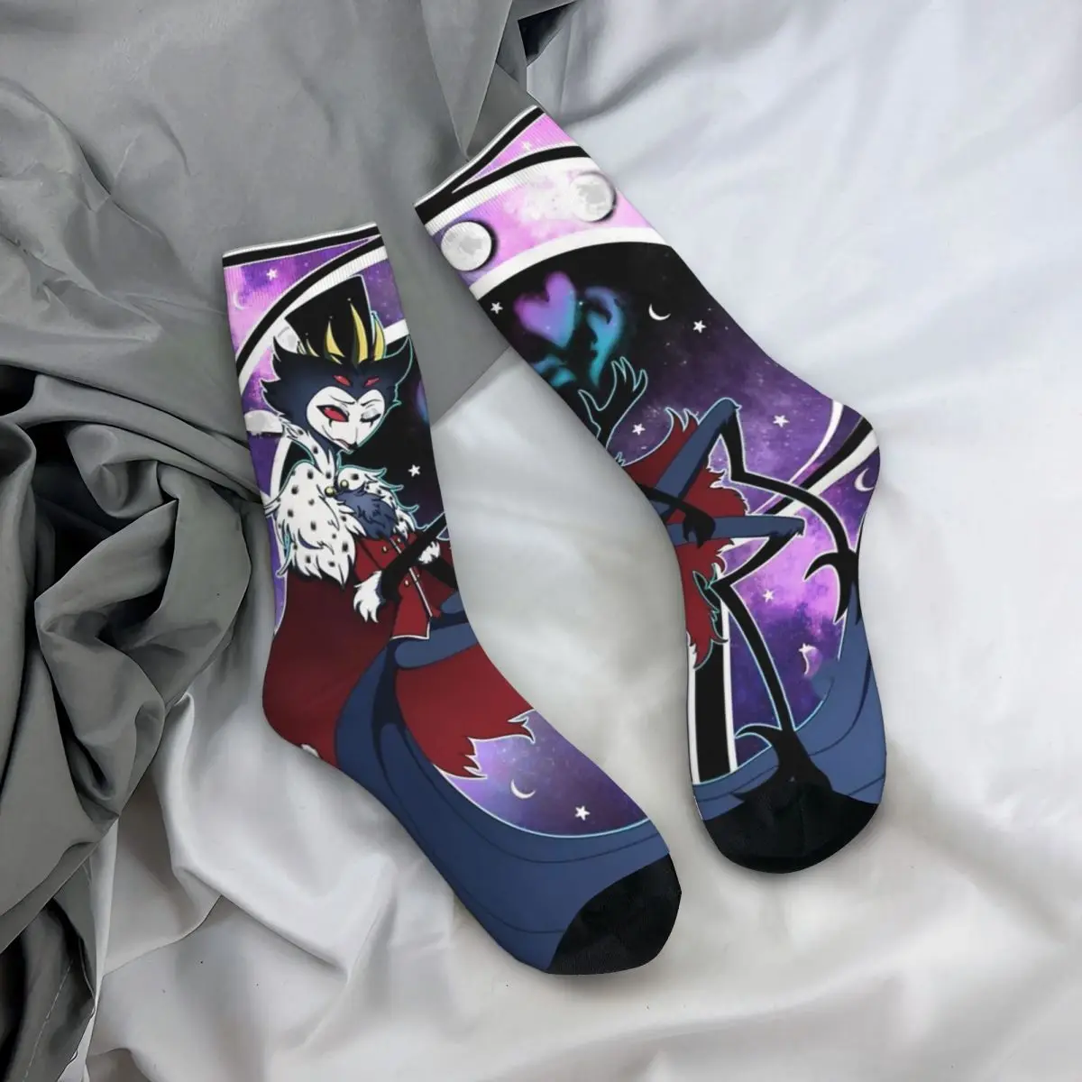 جوارب Helluva Boss من البوليستر للرجال والنساء ، جوارب كرتونية سعيدة مضحكة ، هدايا جديدة ، الربيع ، الصيف ، الخريف #3