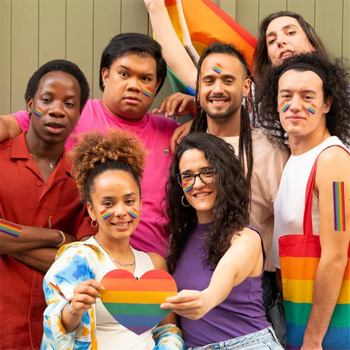 Gfc-4 Pcs Rainbow Face Body Paint-Gay Pride Day Flag Face Paint-LGBT Rainbow Stripe Crayon for Gays Pride Day