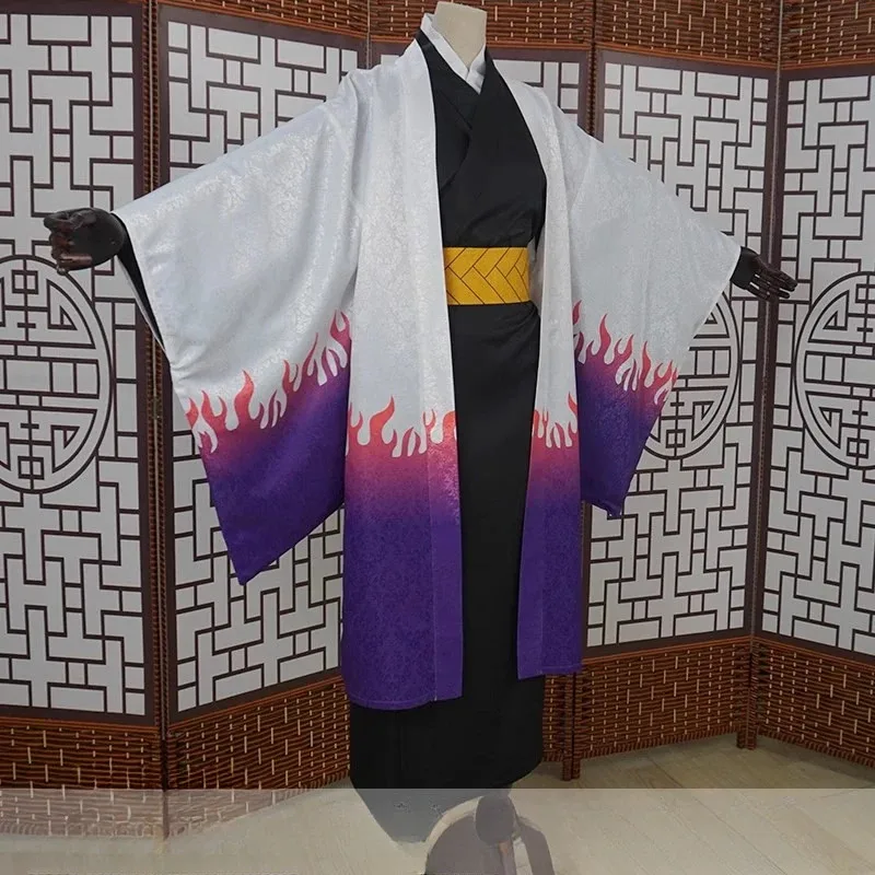 DY20Japanese Anime Demon Killer Leader Ubuyashiki Kagaya Косплей Костюм Парик Ubuyashiki Kagaya Кимоно Плащ Одежда Карнавальный Костюм