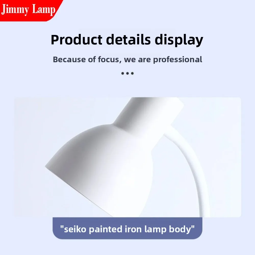 Nordic Ins Style E27 Eye Protection LED Metal Desk Lamp Study Desk Dormitorystudent Children's Desktop Office Reading Desk Lamp