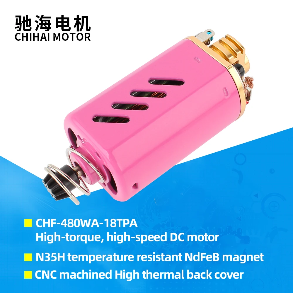 CHF-480WA-18TPA  Short Type N35HNd-Fe-B High Torque  D Hole 31k 18TPA AEG Motor For Ver.3 Gearbox