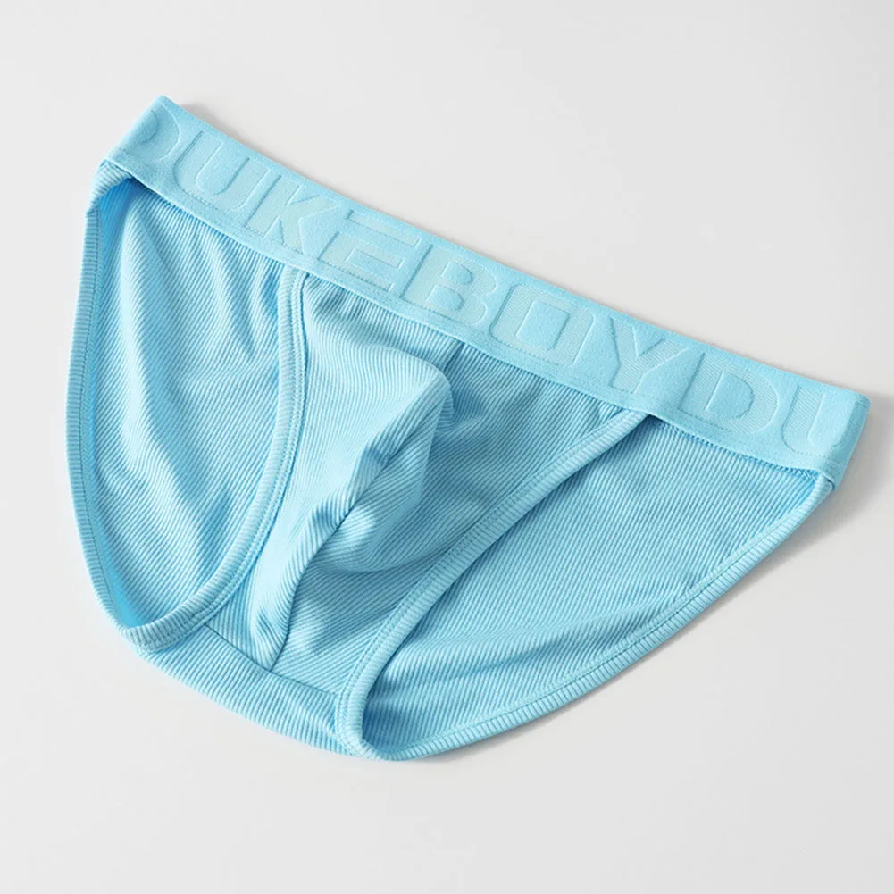 Comfortable Breathable High Fork Briefs Underwear Men's Ribbed Lingerie Middle Waist Fashion Sports Panties U Pouch