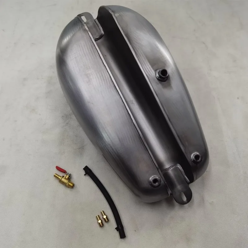 Silvery Motorc ycle Petrol Ga s Fuel Tank Universal Fit For All Models DIY Painted