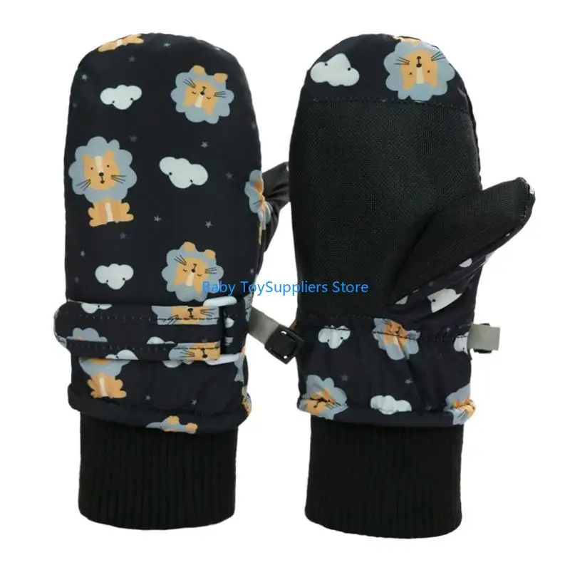 

R1WF Children Insulated Winter Mittens Fleece Lining Gloves Snowproof for Outdoor