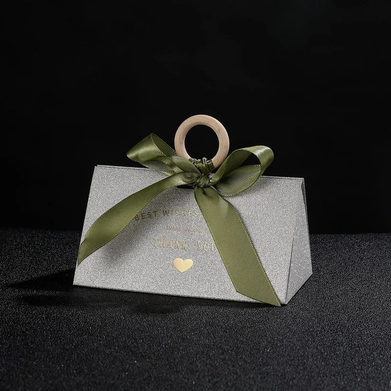 Silver Triangle Bronzing Candy Box, Obrigado, Favors Boxes para Convidados, Casamento, Decoração De Festa De Aniversário, Pacote De Presente, Convidados, 5Pcs