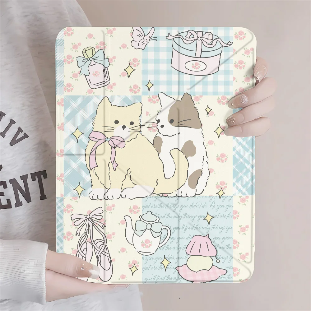 Cute Cartoon Y-Fold Tablet Case For iPad A16 11 10.9 inch 2022 iPad Pro 11 12.9 13 10.5 Air 11 2024 13 5 4 3 2 1 Mini 7 6 Covers