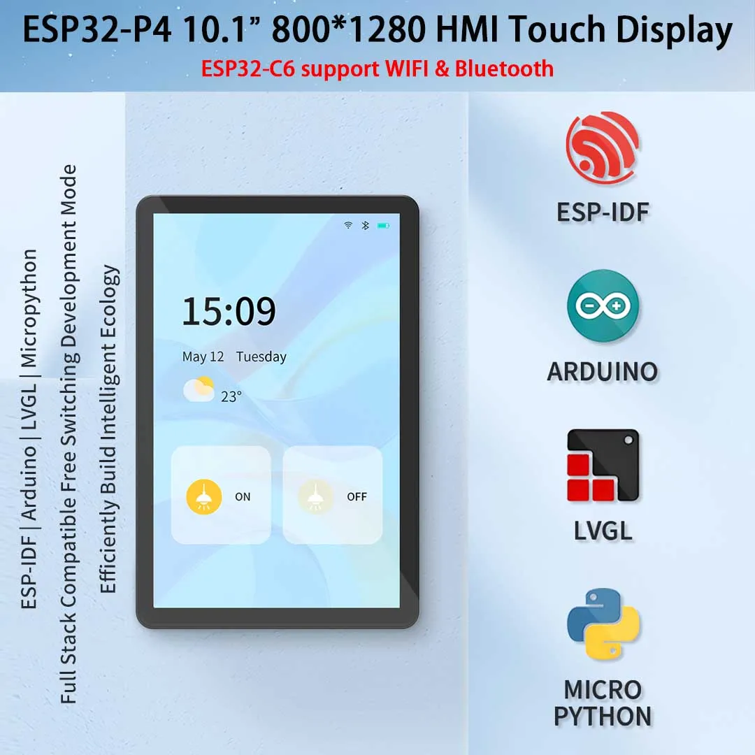 ESP32-P4 10.1 pollici 800*1280 IPS HMI Modulo LCD Display Touch Panel JC8012P4A1 Fotocamera WIFI Bluetooth per Arduino LVGL