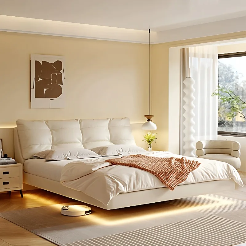 

Floating Modern Bed Human Dog Design Simple Leather Children Frame Sun Bed Beauty Platform Letto Matrimoniale Modern Furniture