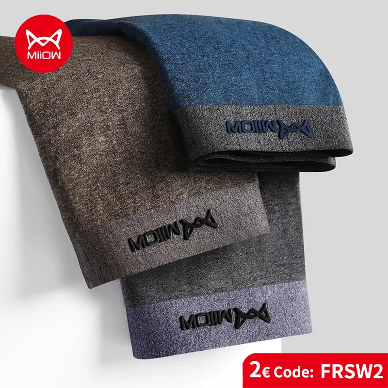 MiiOW 3 pièces pur coton hommes sous-vêtements Boxer Shorts caleçons hommes culottes cadeau pour hommes Boxershorts pochette antibactérienne L-5XL