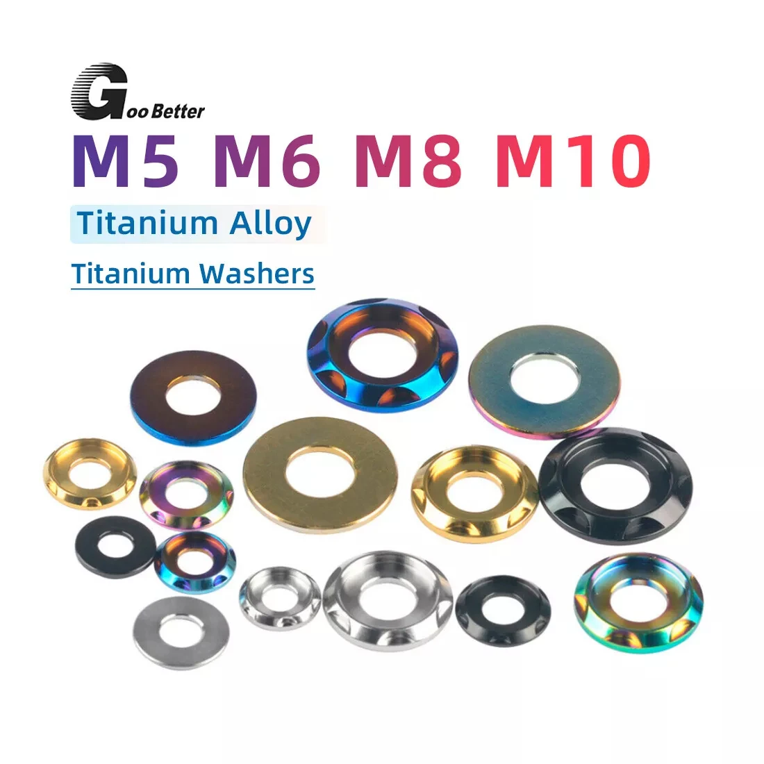 

1Pcs/5Pcs Titanium Washer M5 M6 M8 M10 Step Washer for Automobile Motorcycle Washer Washer TC4 Bolt Washer