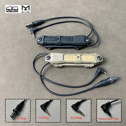 Tactical Augmented Pressure Remote Dual Switch Button Flashlight Plug, DBAL,NGAL, MAWL Pointer,PEQ15, 2.5MM,Crane Plug ,3.5MM