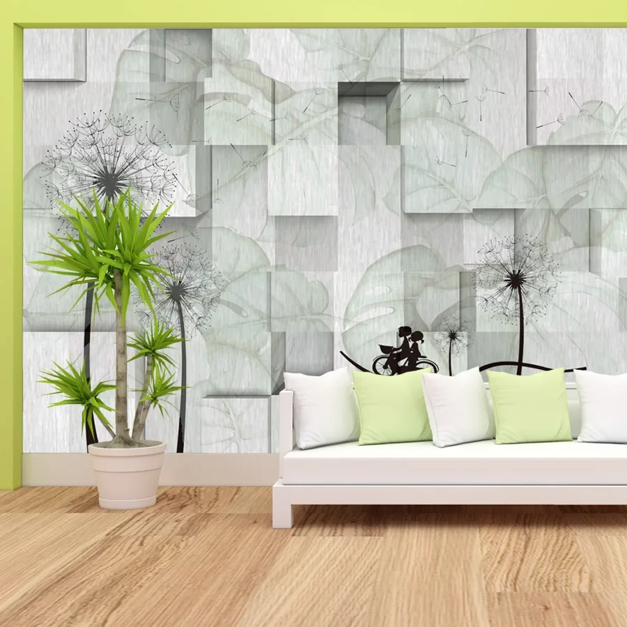 Removable Peel and Stick Wallpaper Accept for Living Room Bedroom Walls Brick Dandelion Paper Home Decor Contact Paper Covering image 2