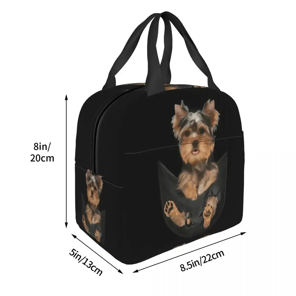 Sac à lunch de poche pour femme, glacière chaude, boîte isotherme, Yorkshire Terrier, adulte, bureau, nouveau, 2024