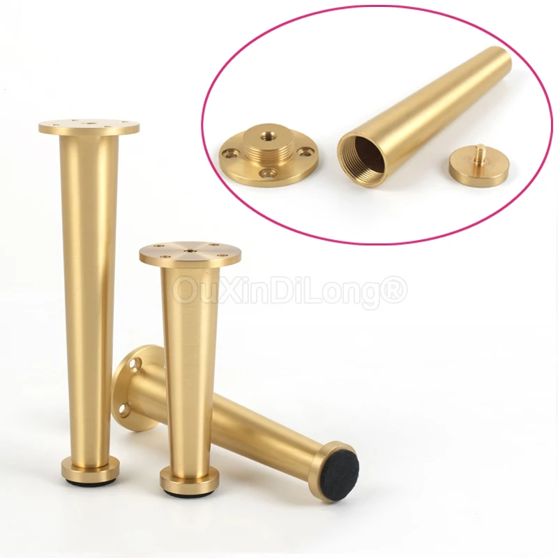 4PCS Golden Sofa Legs Tapered Brass Furniture Feet Sofa Replacement Legs Perfect for Sofa/Couch/Bed/Coffee Table GF1318