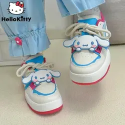 Sanrio Cinnamoroll Cute Board Shoes Women Thick Sole Versatile Sneakers Y2k Girl Cartoon Aesthetic Platform Shoes Trend Sneakers