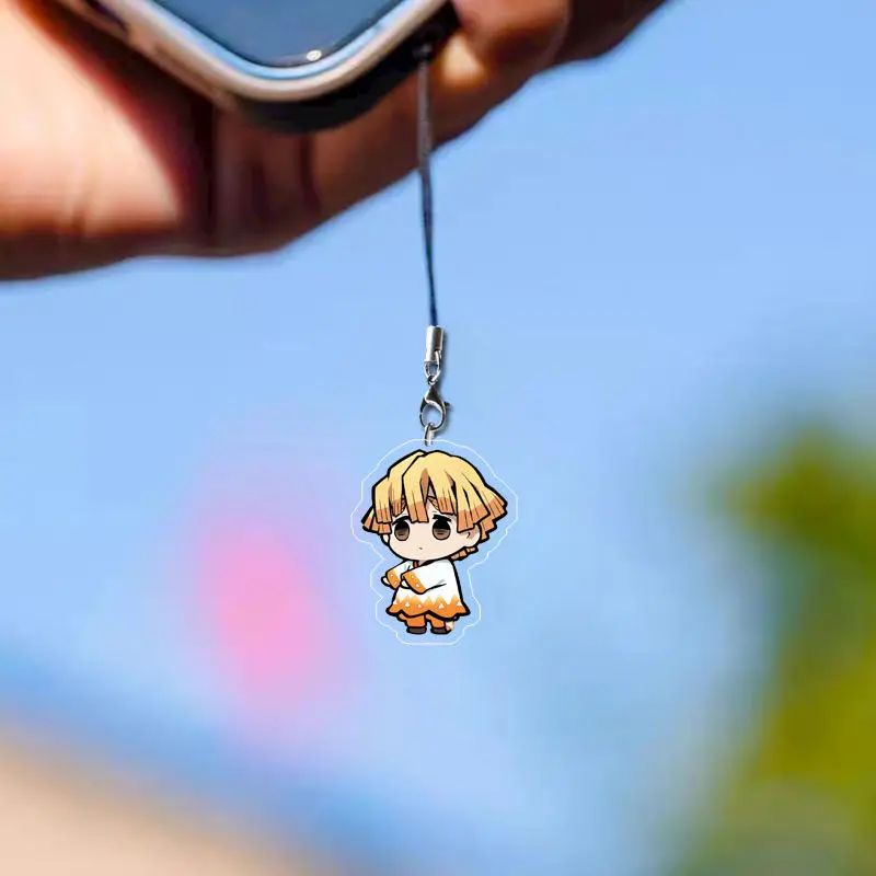 New Demon Slayer: Kimetsu no Yaiba kawaii anime Zenitsu Zenitsu mobile phone chain cute creative cartoon decorative pendant gift