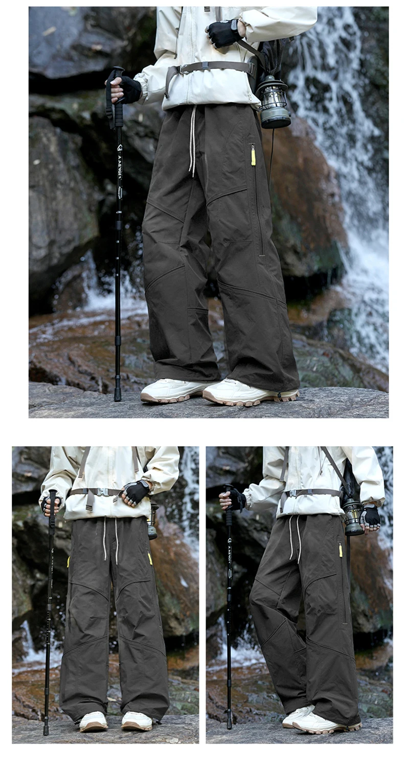 Wasserdichte Wanderhosen für Herren, Herbstmode Cargo-Hosen, Outdoor-Hosen mit weitem Bein, Angel- und Campinghosen für Männer – Detail 13