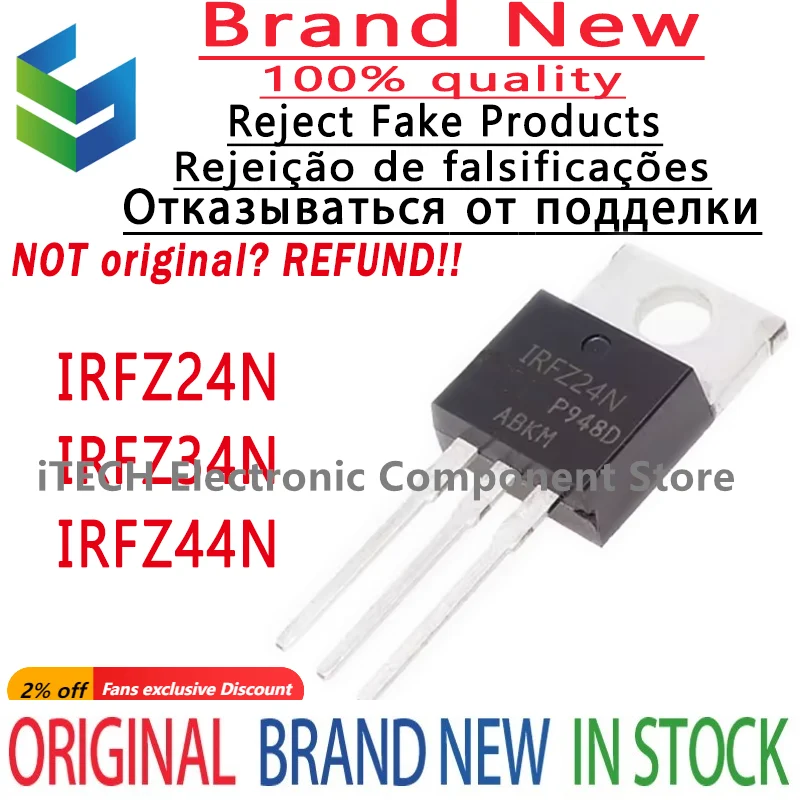 10pcs/lot Original IRFZ44N Mosfet Transistor IRFZ44 IRFZ44NPBF IRFZ24N IRFZ24 IRFZ34 IRFZ34N IRFZ24NPBF 100% New