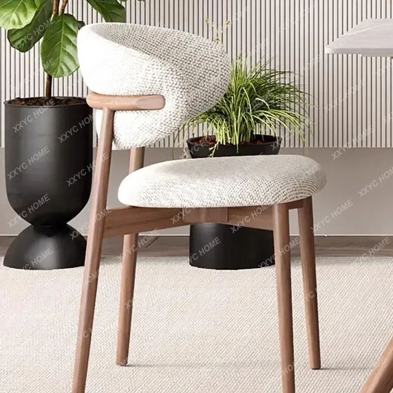 كراسي الطعام الخشبية البيضاء الحديثة المخملية المريحة الفاخرة الشمال كرسي مصمم وسادة Meubles دي Chambre أثاث المنزل #3