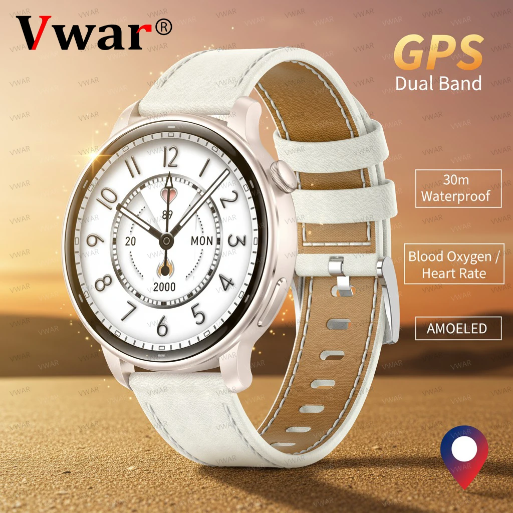 

Смарт-часы с GPS 2025 года AMOLED HD GPS-трек, спортивные часы с пульсометром, Bluetooth-вызовом, водонепроницаемые женские и женские умные часы для Huawei Xiaomi