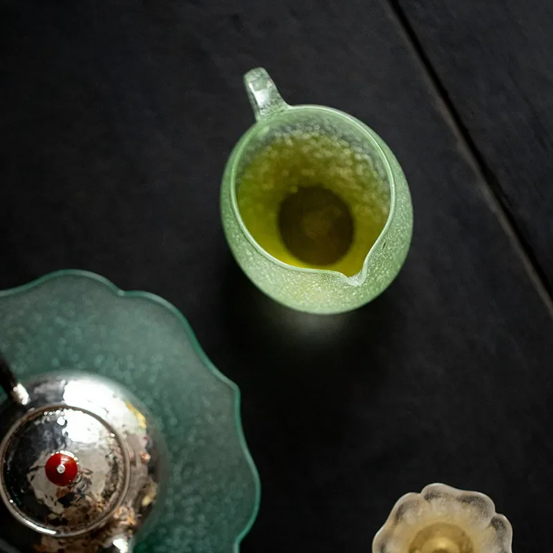Yushutang Antique Glazed Kung Fu Tea Set with Zhujiu Fair Cup Traditional Chinese Teaware Accessories for Home Office Brewing