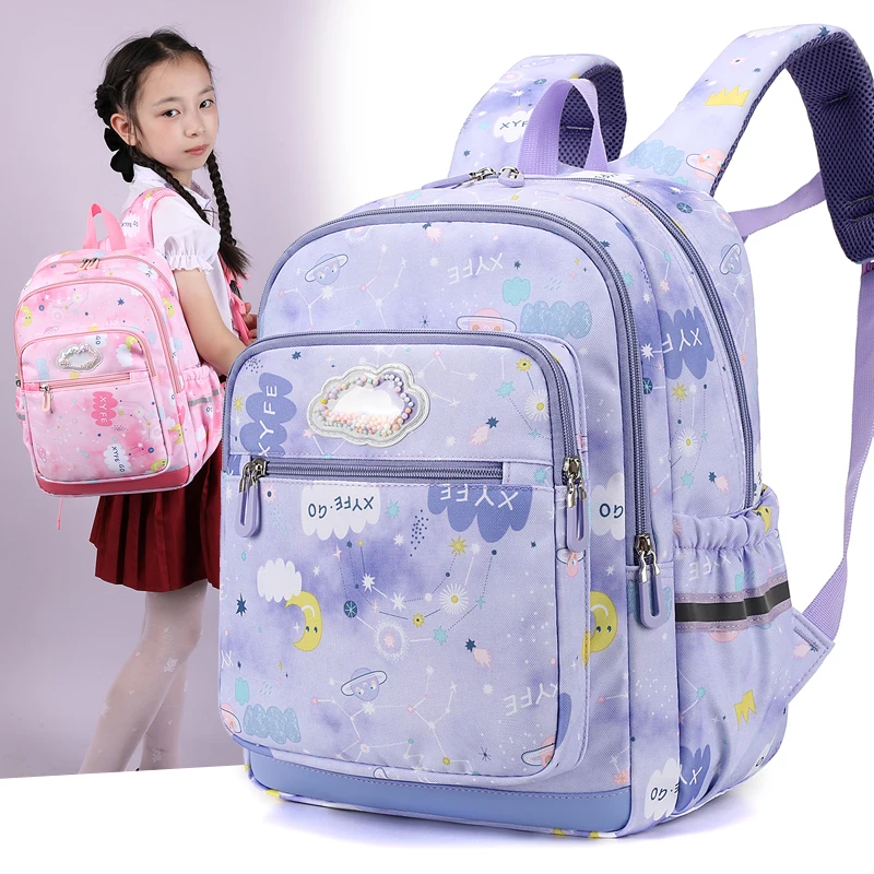 Mädchen Rucksack Campus Kollektion wasserdichter Rucksack Astronaut Sternen himmel Druck Design ideal für die Grundschule 18l 15 "Höhe