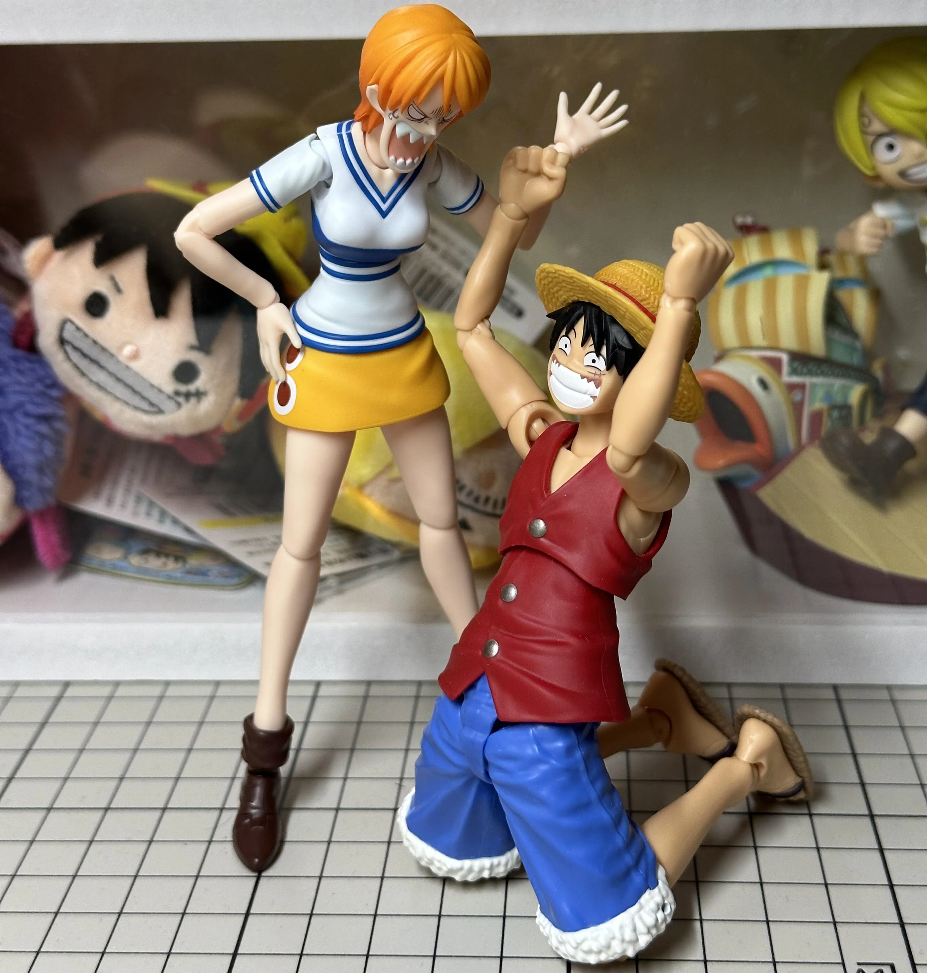 반다이 원피스 S.H.Figuarts Shf Monkey · D · Luffy Nami Romance Dawn Gk 애니메이션 액션 피규어 모델 장난감, 데스크탑 컬렉션