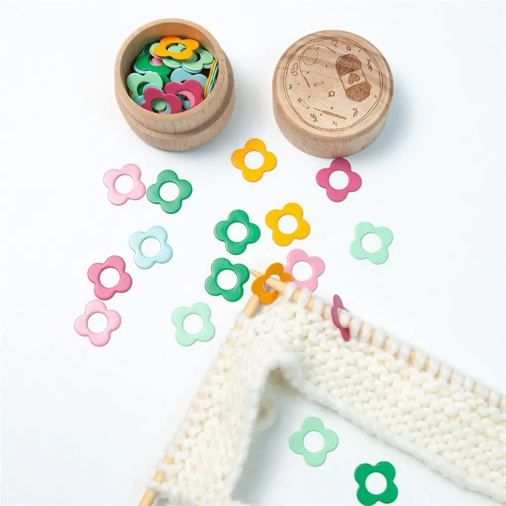 Locking Stitch Markers  for Locking Flower Shape Multicolor Crochet Stitch Lock Knit Needle Clip Sewing Tool Accessories