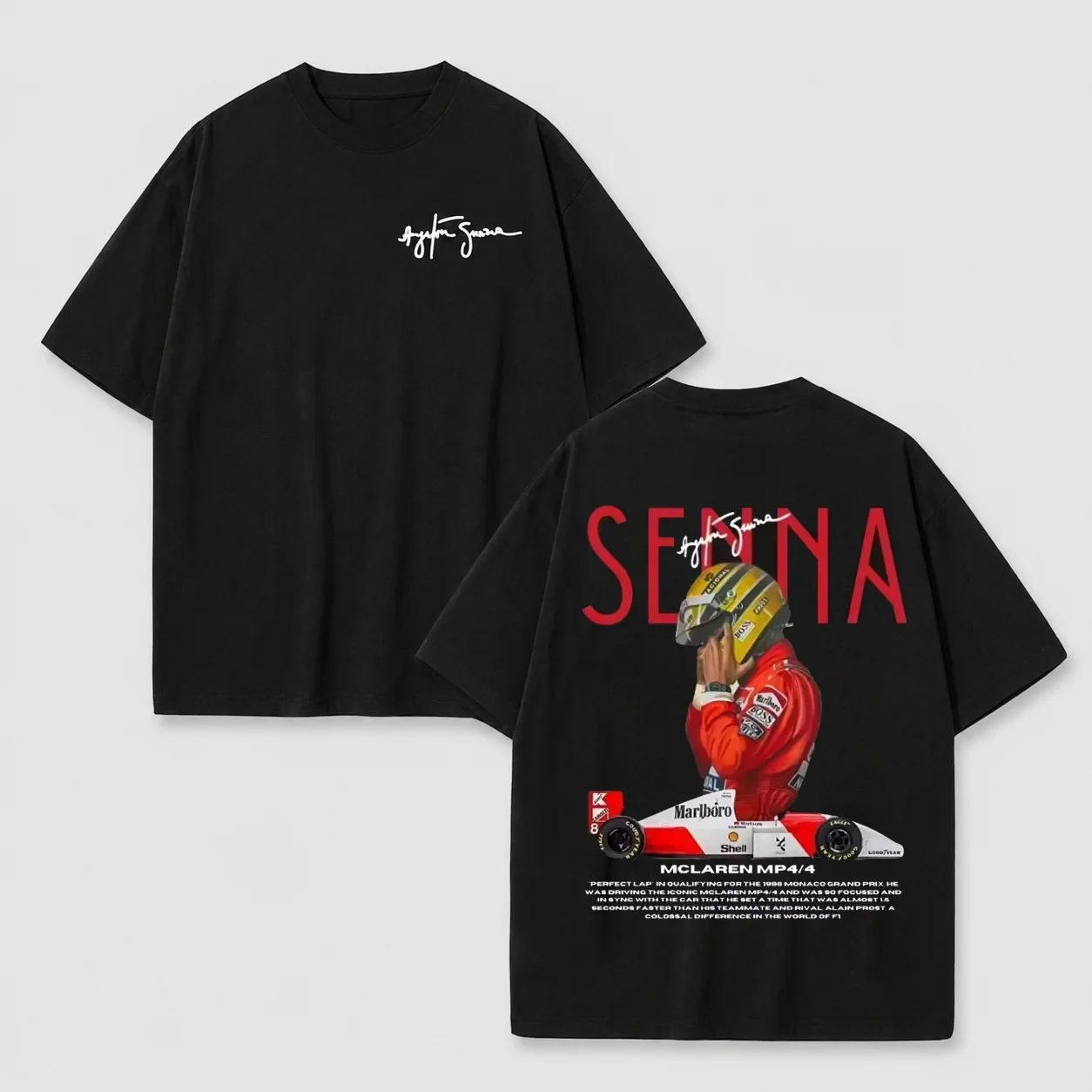 Unisex Trendy Racing Fan T Shirt Small Chest Signature Print Back Racer Portrait Race Car Graphic Crew Neck Short Sleeve Tee