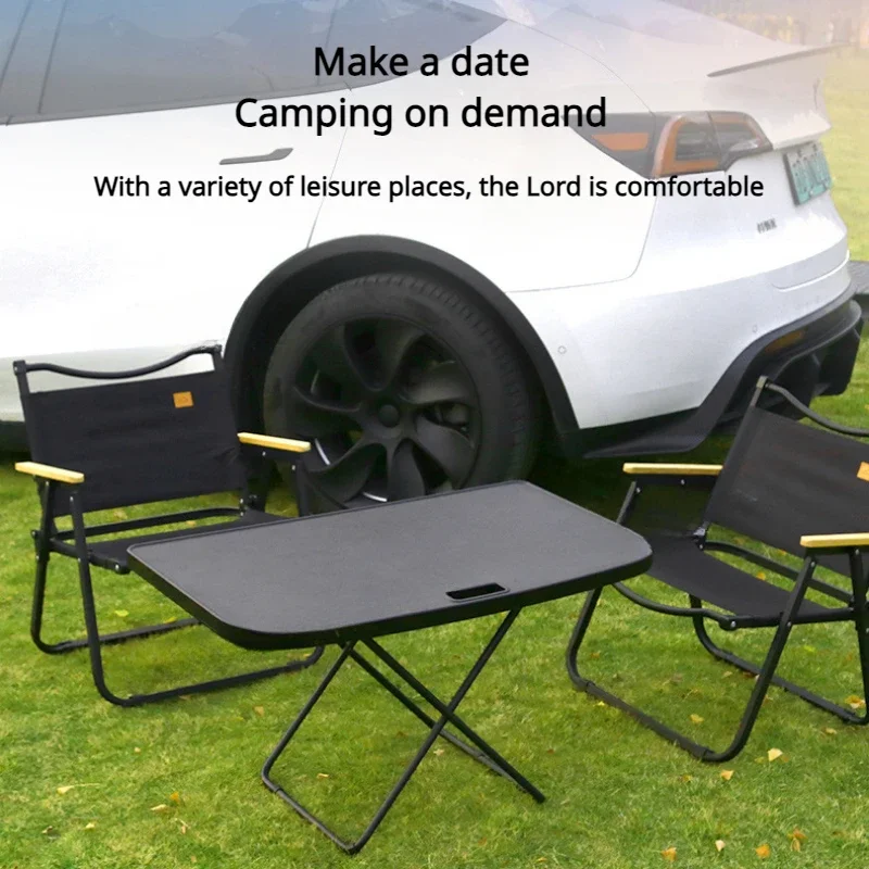 Portable Trunk Picnic Table For Tesla Model Y/3/3+ Highland Travel Folding Table Trunk Desk Camping Board Car Trunk Accessories