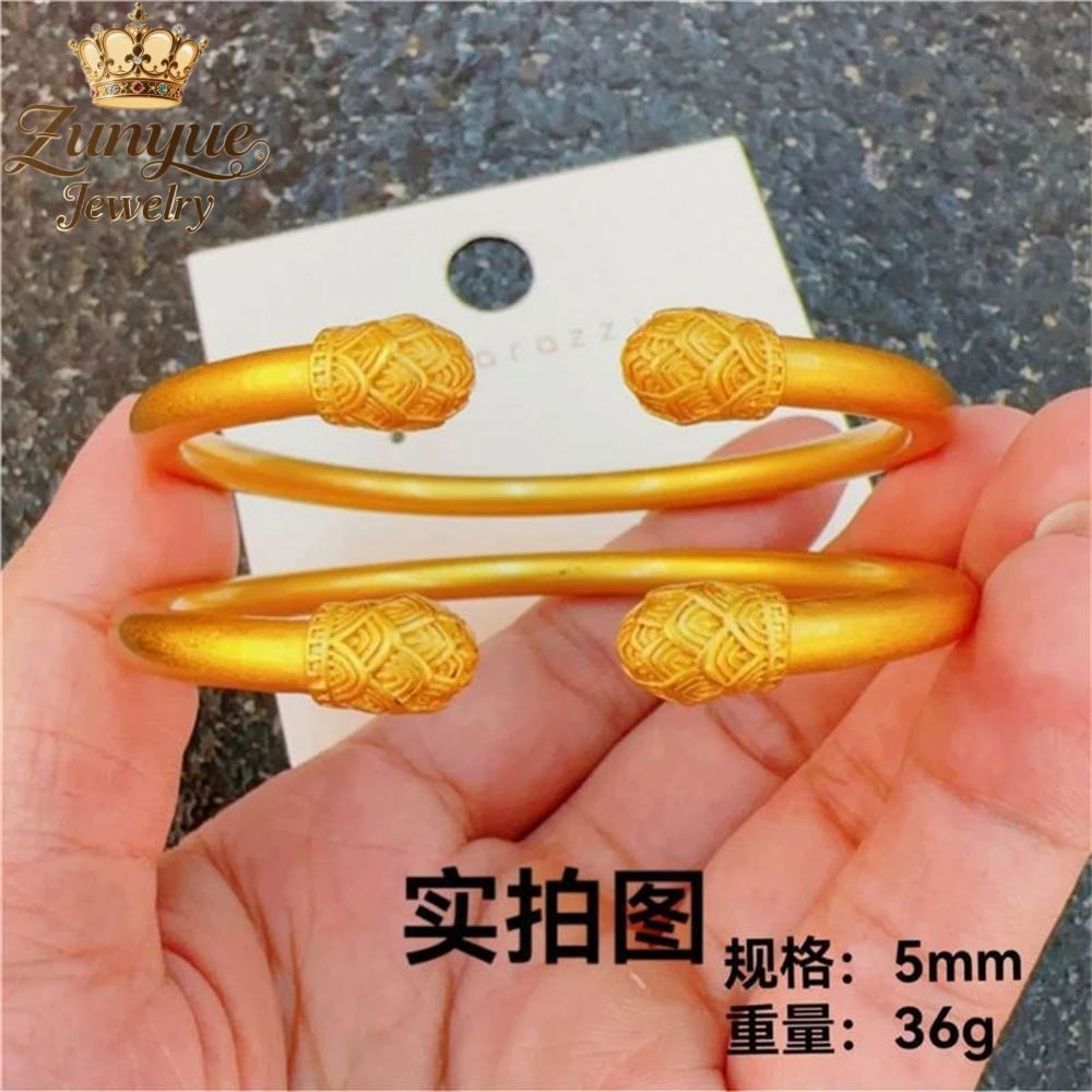 

High-End Sand Gold Lotus Flower Bracelet Luxury Quality Jewelry Handicraft Fashion Jewelry Exquisite Elegant Popular Charms Gift
