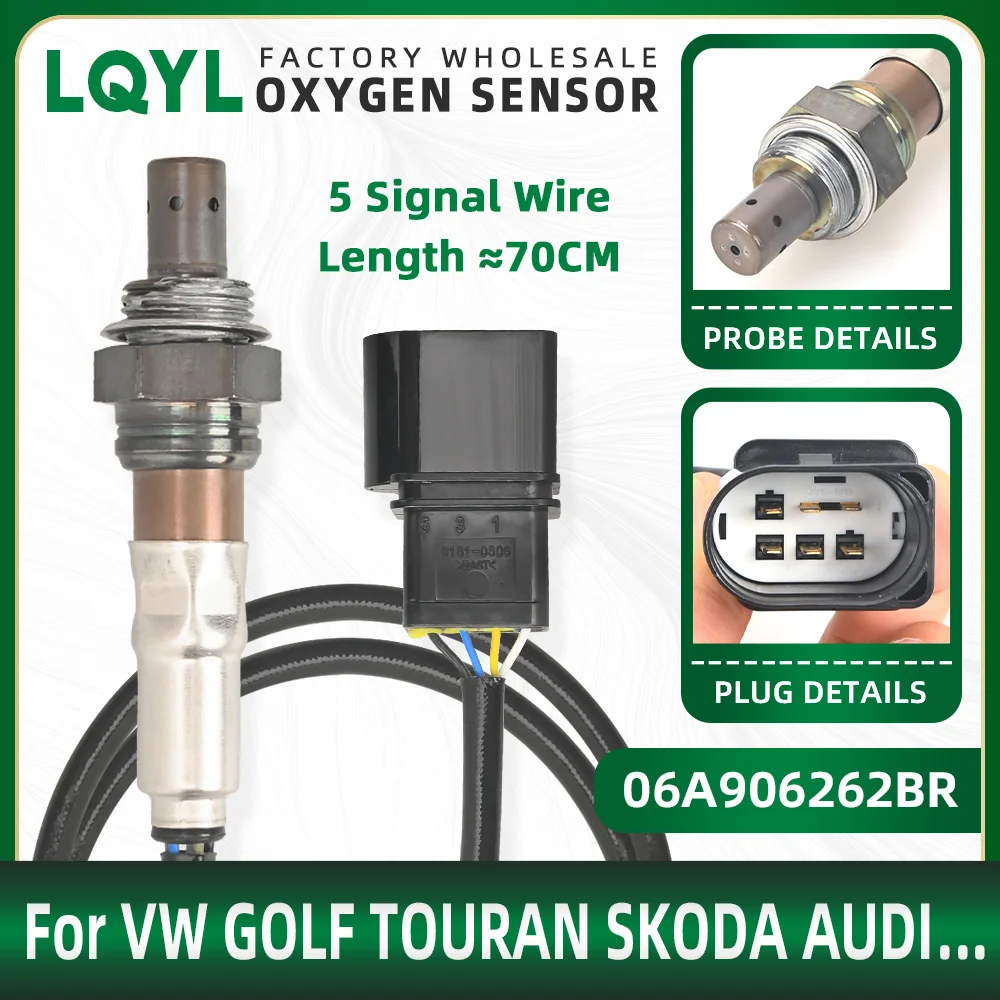 

06A906262BR Oxygen Sensor Wideband O2 Sensors Lambda Probe For Audi Skoda Seat VW Golf Mk5 1.6L Jetta SEAT LZA07 V1 06A906262CF