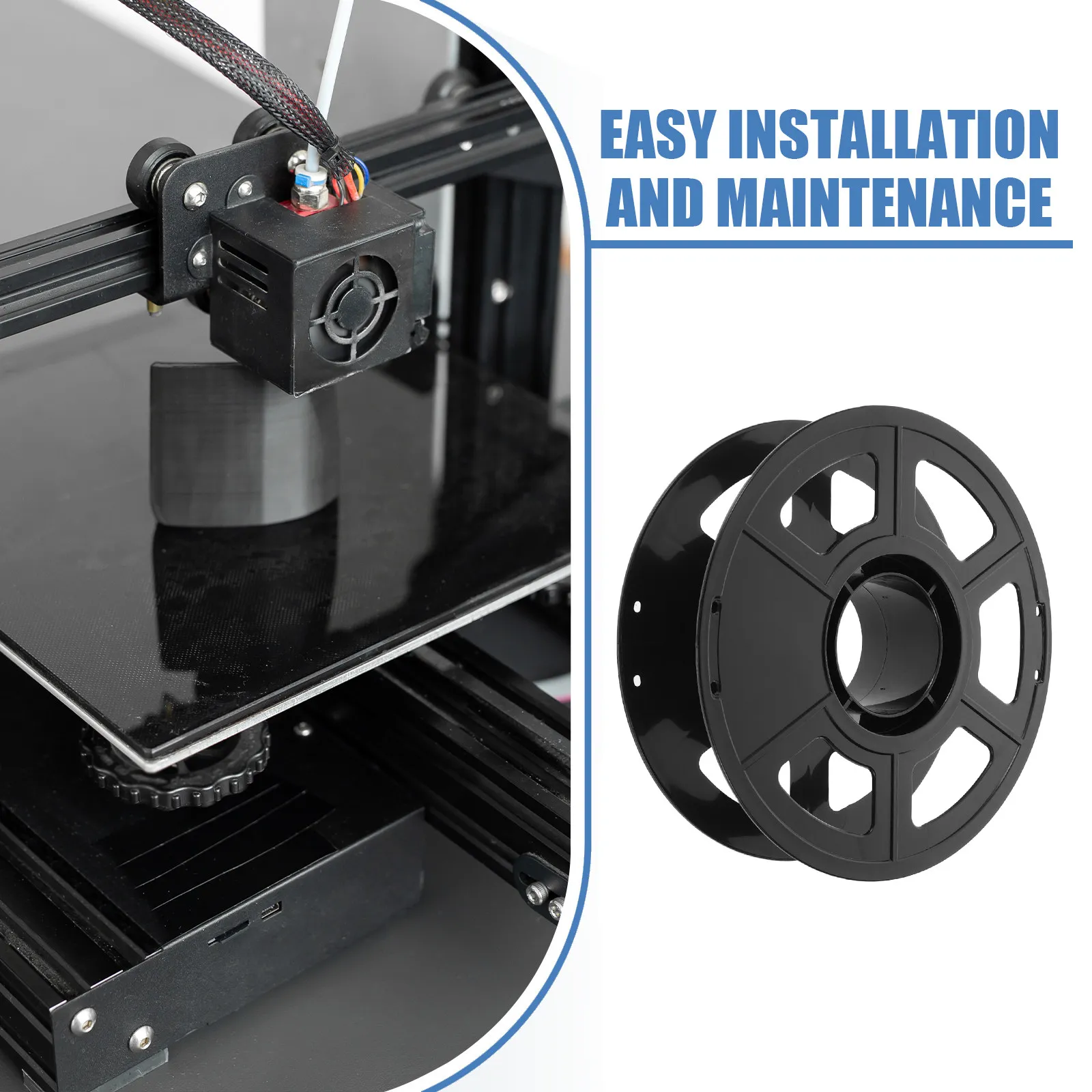 

6Pcs Reusable 3D Printer Filament Spool Holder Trapezoidal Frame Lightweight Hollow Plastic Reel for Pla ABS Petg Filament Spool