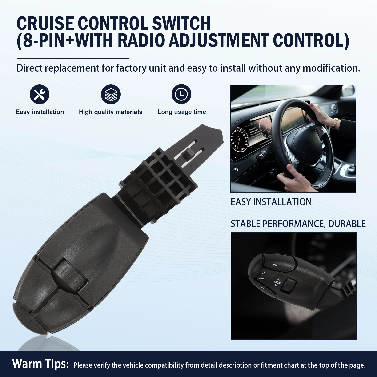 

Контроллер рулевого управления и радиоприемника 8-контактный 6239K8 12271907 96538207XT для Peugeot 206 207 208 307 308 407 C3 C4 C5 C8 5008