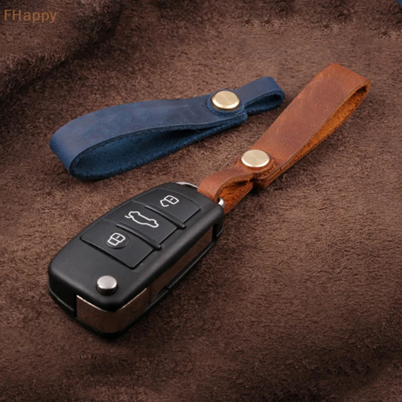 Fashion Leather Keychain Car Auto Key Strap Waist Wallet Car Key Pendant Leather Key Chain Business Gift Keyring Keyholde