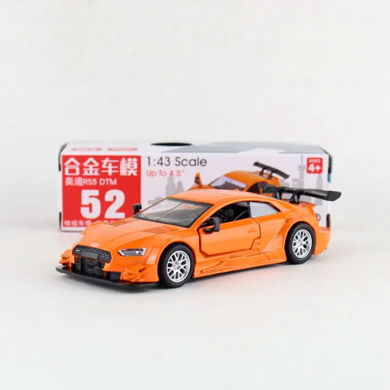 Diecast Metal Toy Model 1:43 Scale Audi RS5 Racing Car Pull Back Doors Openable Educational Collection Gift For Kid Match Box