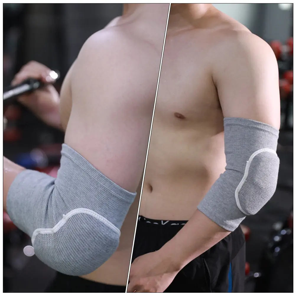 1Pair Breathable Sports Elbow Protective Brace Lightweight Elastic Non Slip Sleeve for Basketball Arm Guard Elbow Support