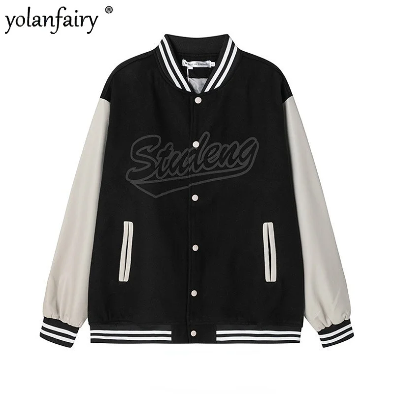 Spring New High Street Letter Print Jacket Coat for Men and Women Baseball Jackets Loose Ins Hip Hop Couple Top Clothing FCY