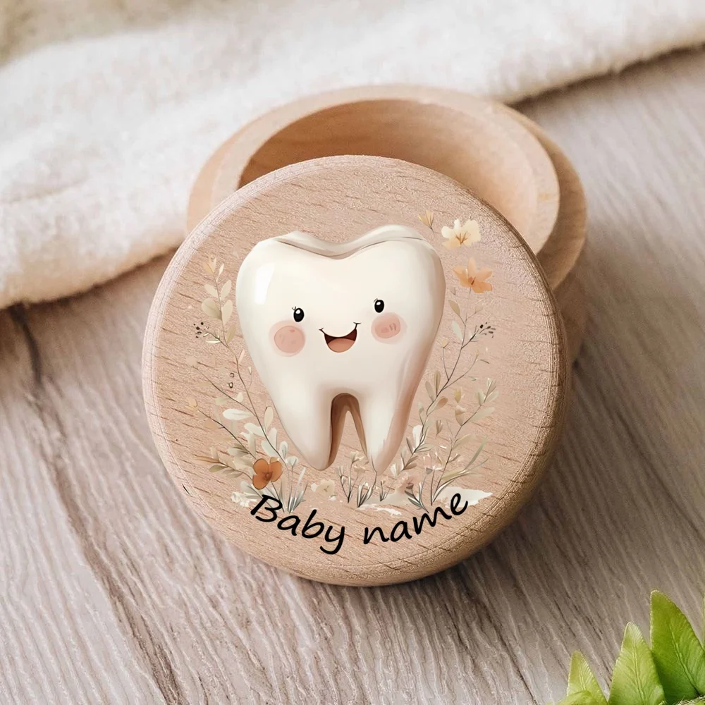 Boîte à dents en bois personnalisée pour premier dent de bébé, stockage des dents de lait, boîtes à souvenirs avec nom personnalisé