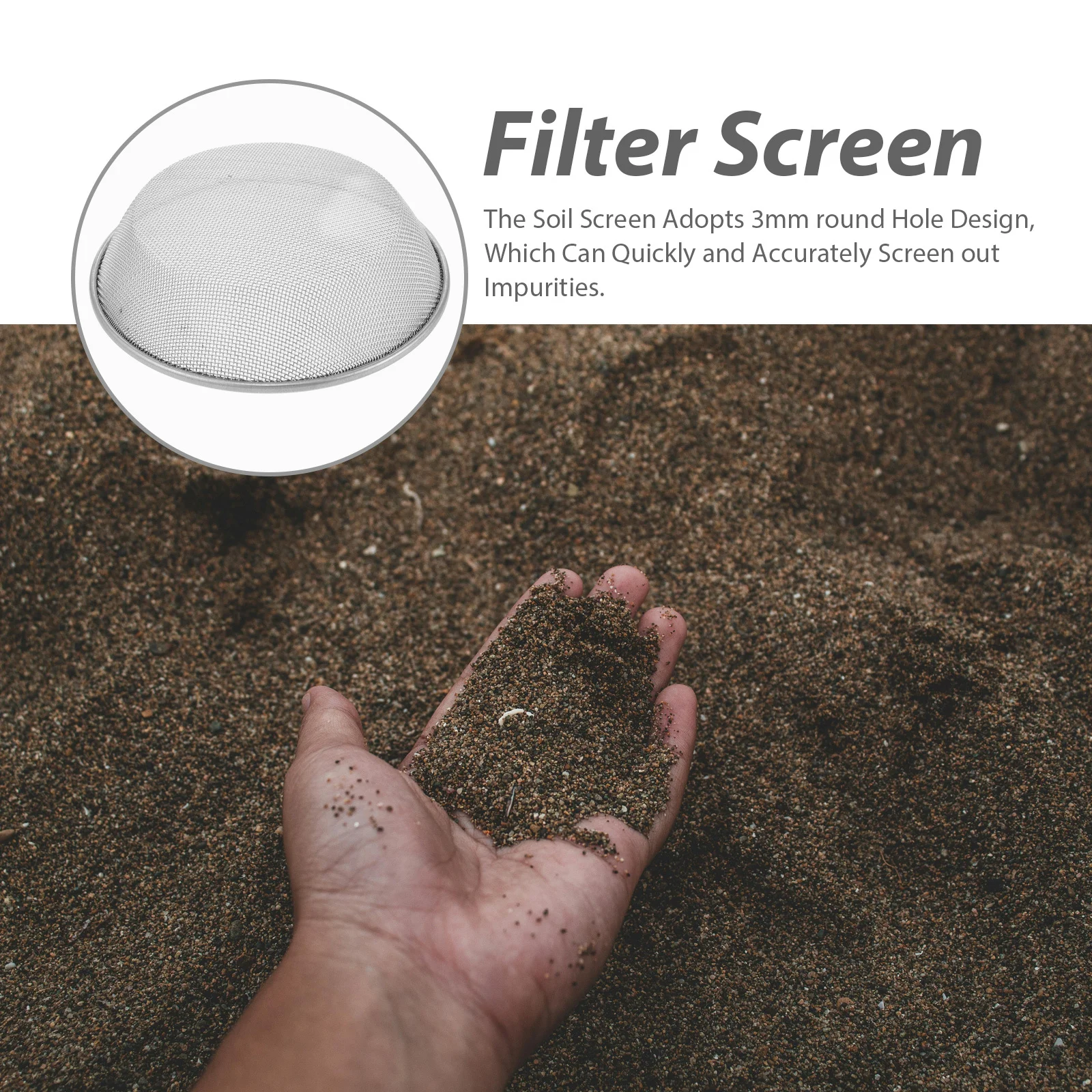 

Garden Sieve 30cm Soil Compost Sifting Mesh Screen Stainless Steel Sand Dirt Rocks Filter Tool for 5 Gallon Bucket