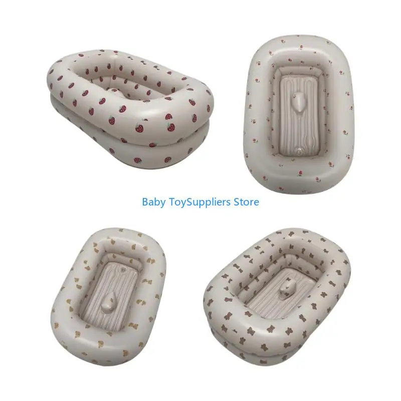 

R1WF Inflatable Toddler Bathtub Compact Travel Friendly Bathing Solution Leakproof Multi Purpose Summer Activity Essential