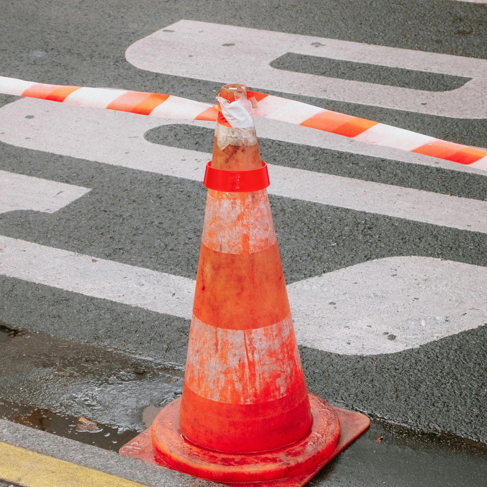 10 قطعة سلسلة موصل مخروطية للطرق تصميم حاجز السلامة المرورية الملحقات ، سلسلة أمان بلاستيكية لموقع البناء #1