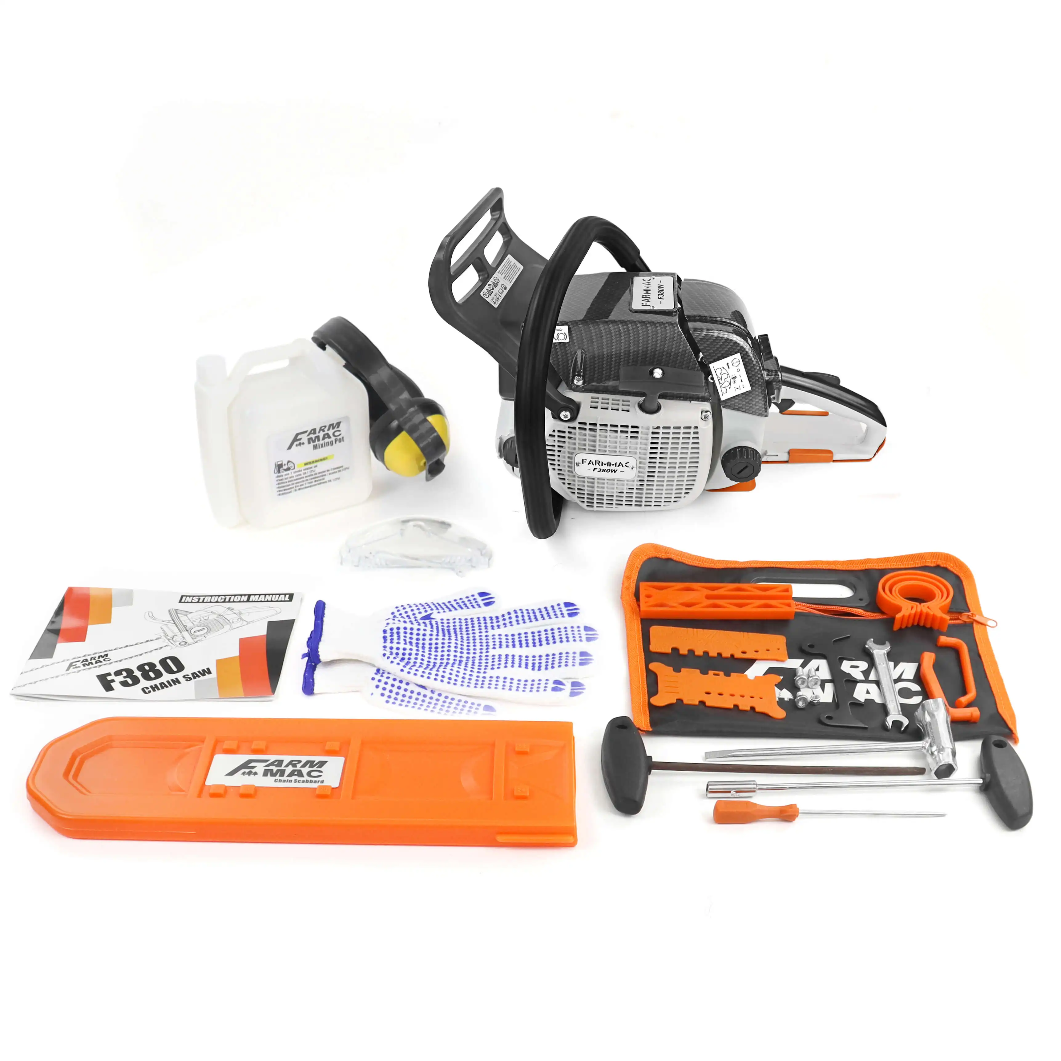 

FARMMAC F380w Профессиональная цепная пила 72cc 380 381 для резки деревьев, бензиновая цепная пила для продажи