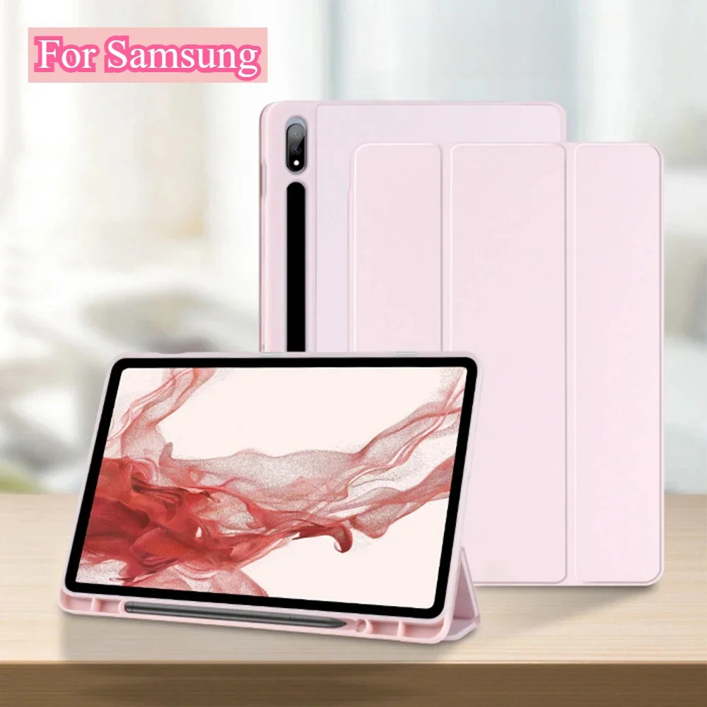 

For Samsung Galaxy Tab Case For Tab S8 Ultra 14.6 S8 Plus S7 Plus S7 FE 12.4 S7 S8 11 S6 Lite 10.4 With Pen Slot Tablet Cover