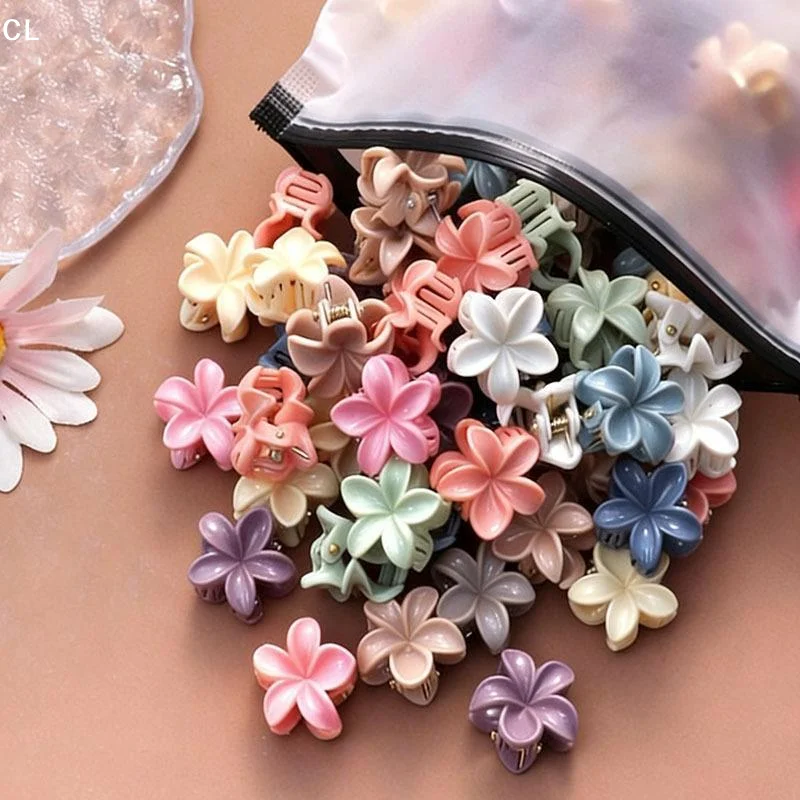 10/20/30pcs Small Hair Claw Clips Sweet Color Mixed Flower Frosted Clips Hairpin Barrette For Women Girl Kids Hair Accessories